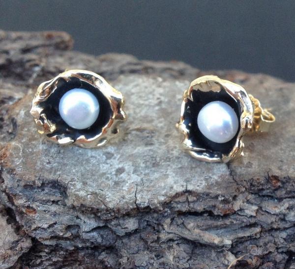 Water Droplet Earrings with Cultured Pearls 14kt