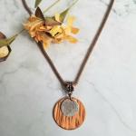 Bimetal Round Copper/Sterling Silver Pendant