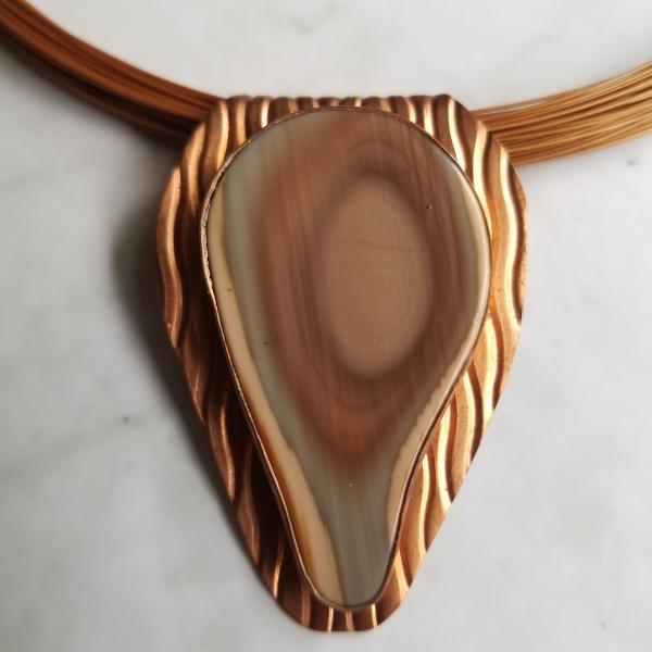 "The Tree Rings" Jasper Cabochon Copper Pendant picture