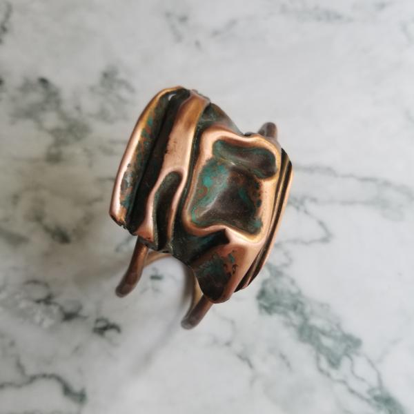 "The Country Lake Pond" Copper Patina Cuff picture