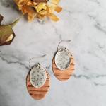 Bimetal Oval Copper/Sterling Silver Earrings