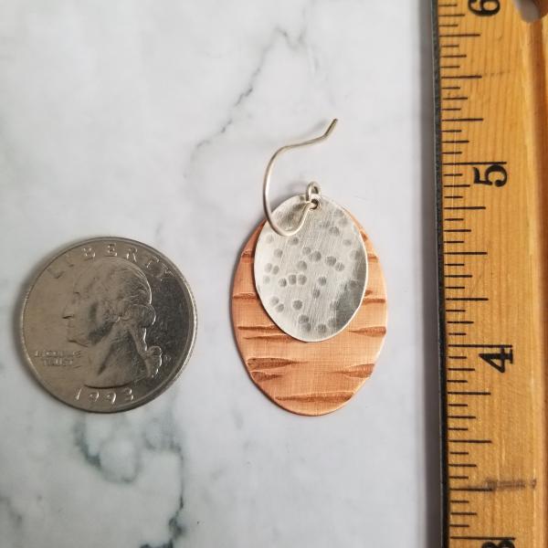 Bimetal Oval Copper/Sterling Silver Earrings picture