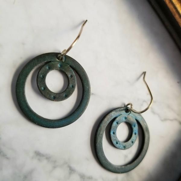 "The Swirls" Copper Patina Earrings picture