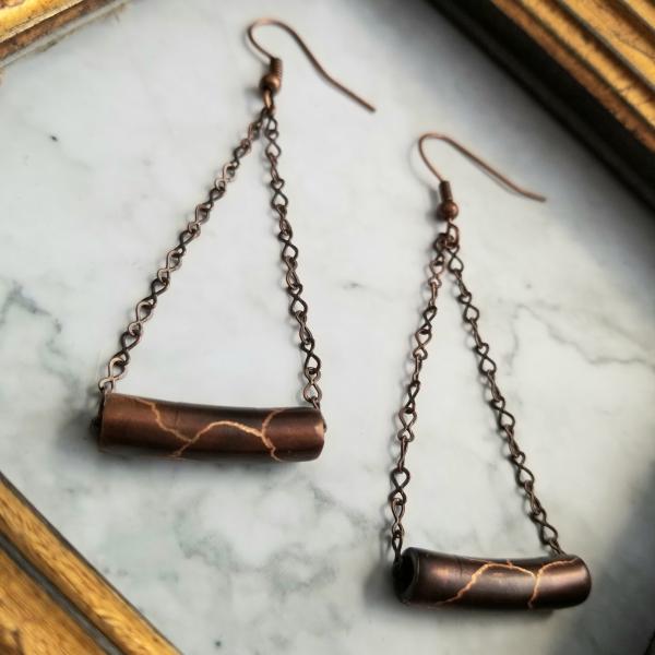 "The Swing" Copper Patina Earrings picture