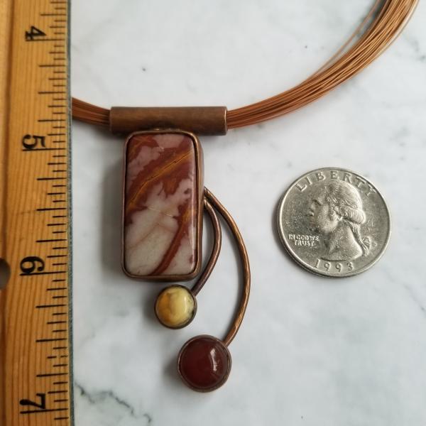 "The Burst" Noreen Jasper Cabochon Copper Patina Pendant picture