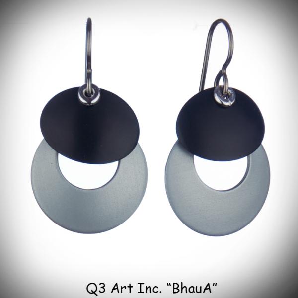 Bhau Earrings Black & Steel picture