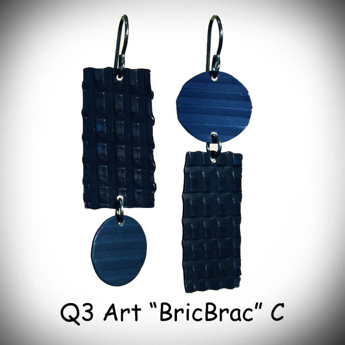 Brik Brak Earrings Black & Teal picture