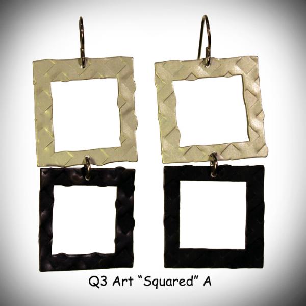 Squared Earrings Black & White