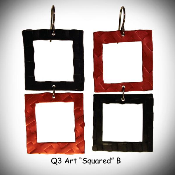 Squared Earrings Black & White picture