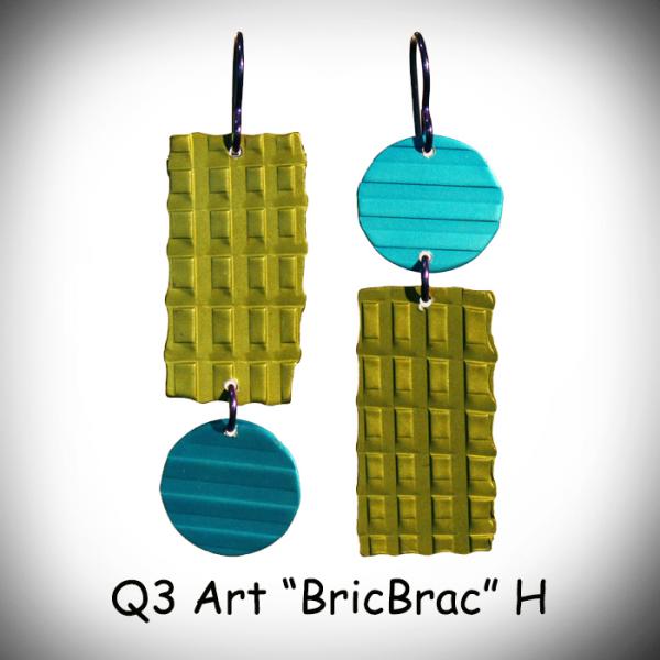 Brik Brak Earrings Black & Teal picture