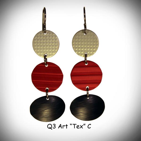 Tex earrings White,Red & Black