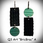 Brik Brak Earrings Black & Teal