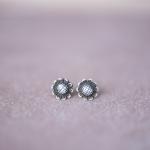 Sterling Silver Daisy Stud Earrings