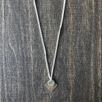 Delicate Square and Circle Bronze and Silver Necklace