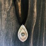 Abstract with Pyrite Pendant Necklace