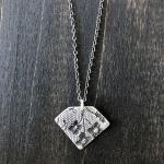Dainty Sterling Lace Floral Diamond Necklace