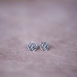 Sterling Silver Rose Stud Earrings