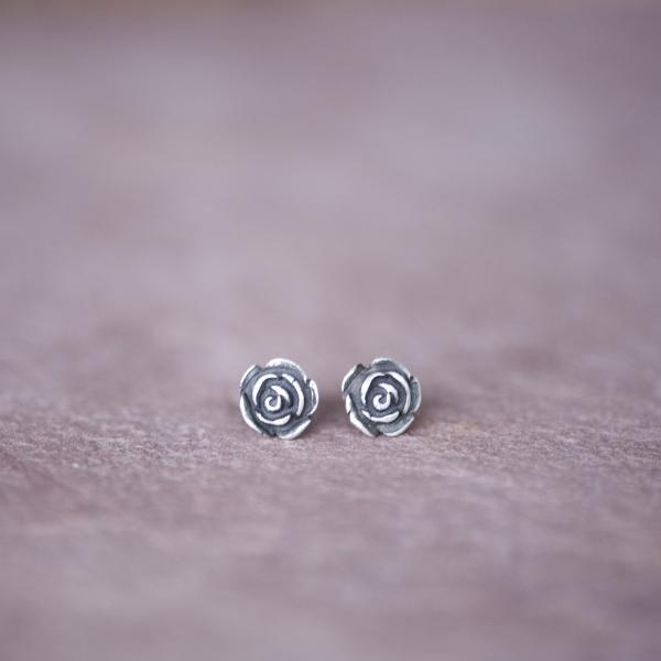 Sterling Silver Rose Stud Earrings picture