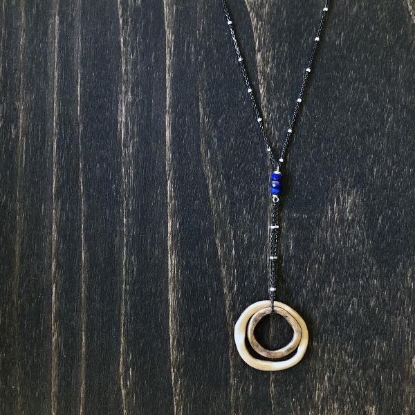 Bronze + Lapis Rings of Love Necklace picture