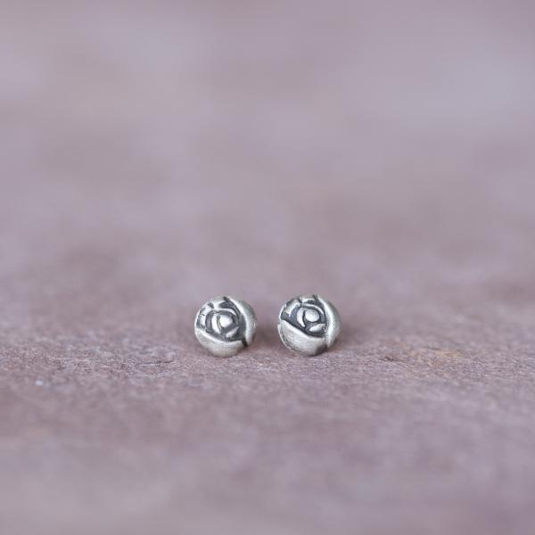 Sterling Rose Bud Stud Earrings