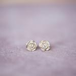 Bronze Rose Stud Earrings
