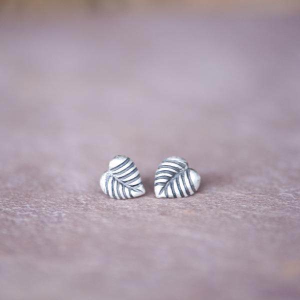 Sterling Leaf Stud Earrings