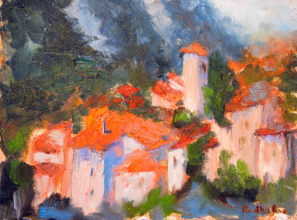 Red Roofs II Plein Air Painting