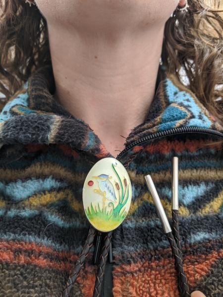 Blue Heron Bolo Tie picture