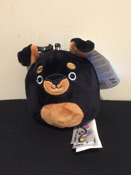 ☆NEW☆ Squishmallow 3.5" Mateo The Rottweiler Clip-On Keychain Soft Plush