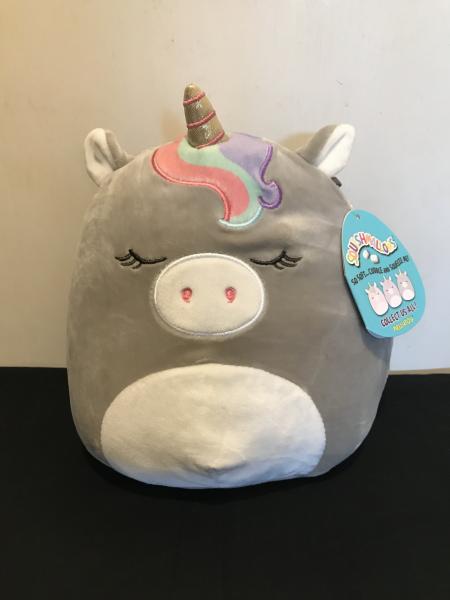 8” Squishmallows Teresa the Gray Unicorn with Rainbow Bangs picture