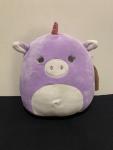 8” Squishmallows Mia the Purple Unicorn (w/Rattle)