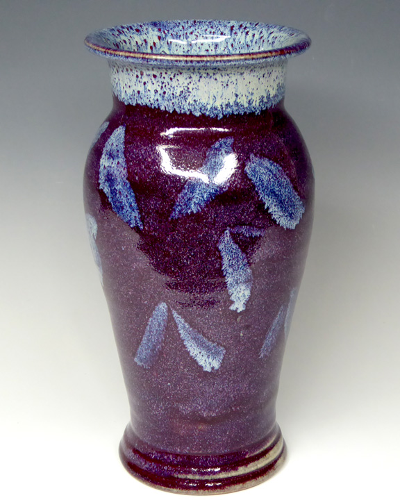 Purple mini vase with cream accents