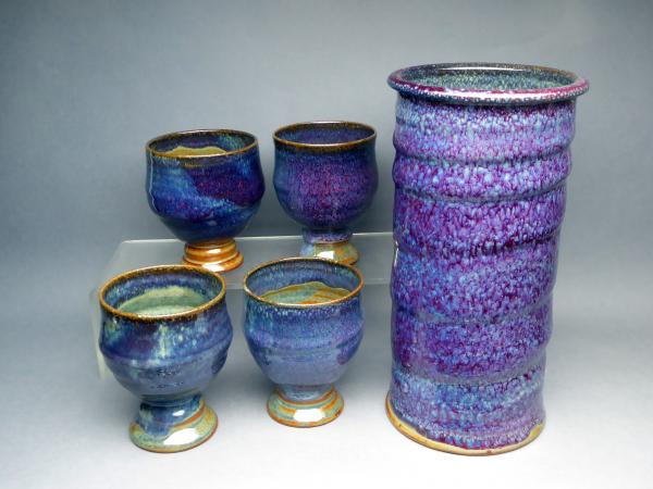 Wine set, purple WB glaze picture