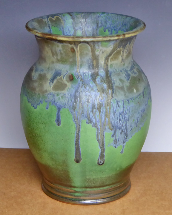 Matt green and blue vase
