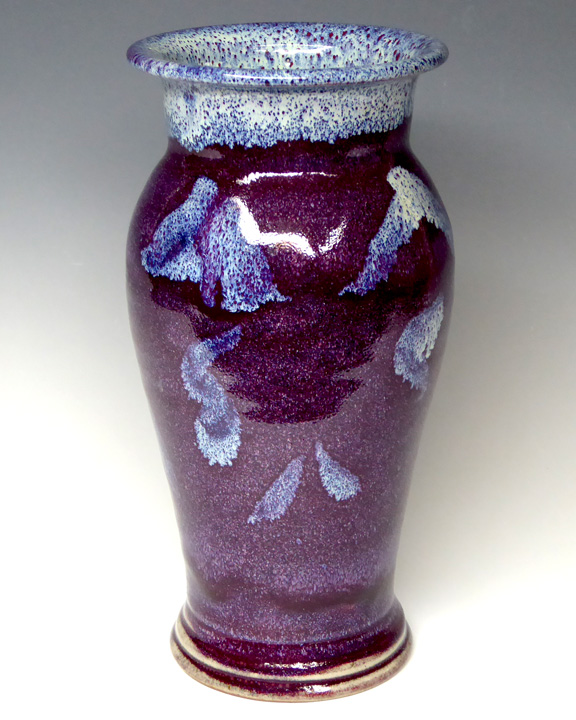 Purple mini vase with cream accents picture