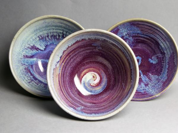 Lavender glazed rice bowls