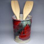 Utensil holder, red multi color