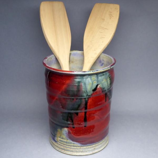 Utensil holder, red multi color picture