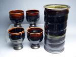 Wine set, tiger eye glaze