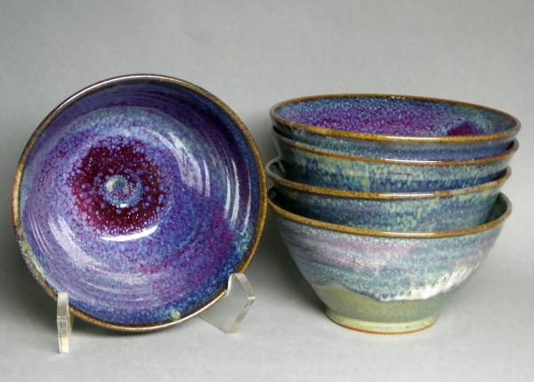 WB purple glaze rice/soup bowl