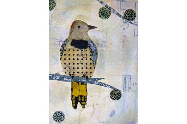 Fine Art Print of Northern Flicker  Bird Collage 8” x 10”