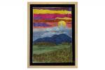 Original  Framed Paper Collage On Canvas “Sunrise”