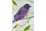 Fine Art Print of Original Mixed Media Collage Violet Backed Starling 5” x 7”