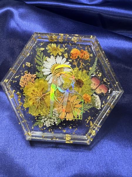 Floral Goddess Custom Coaster - Hexagon