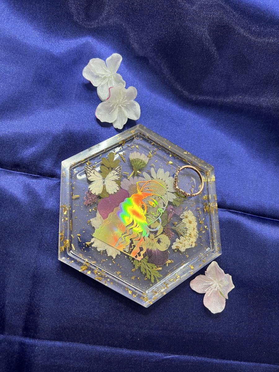 Floral Goddess Custom Coaster - Hexagon picture