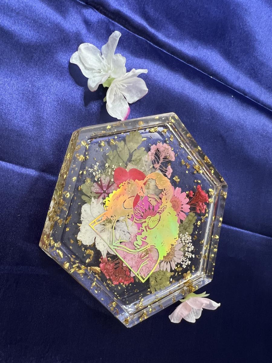 Floral Goddess Custom Coaster - Hexagon picture