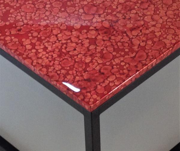 Red Copper Topped Coffee Table picture