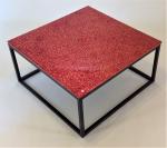 Red Copper Topped Coffee Table