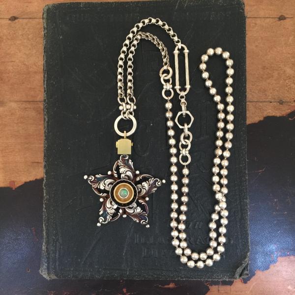 Filigree Star Necklace with Opal picture