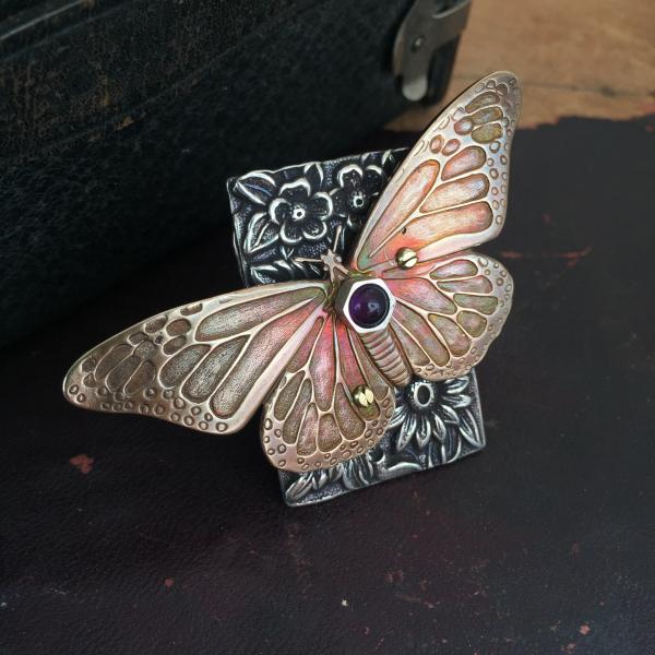 Butterfly Floral Ring - Adjustable picture